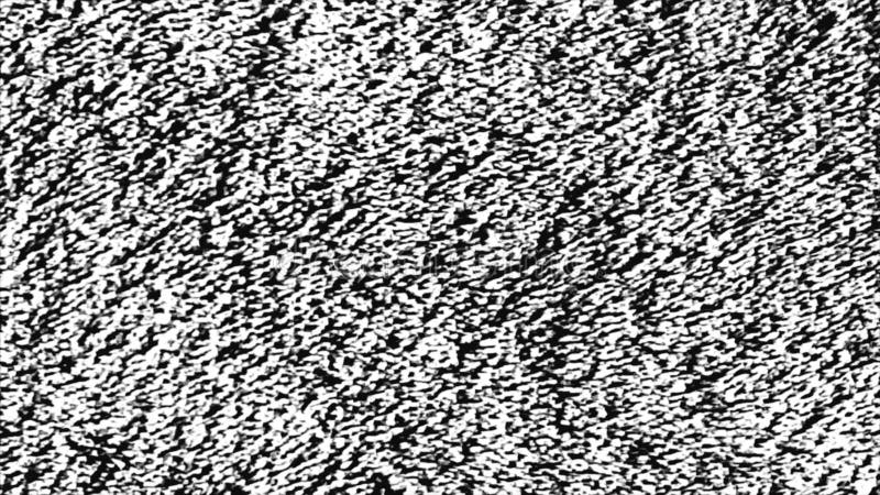 Altes Videoband mit glitzerndem oder rauschfestem, statischem Flimmereffekt, schwarz-weiß. Animation. analoges Vintage-TV-Signal