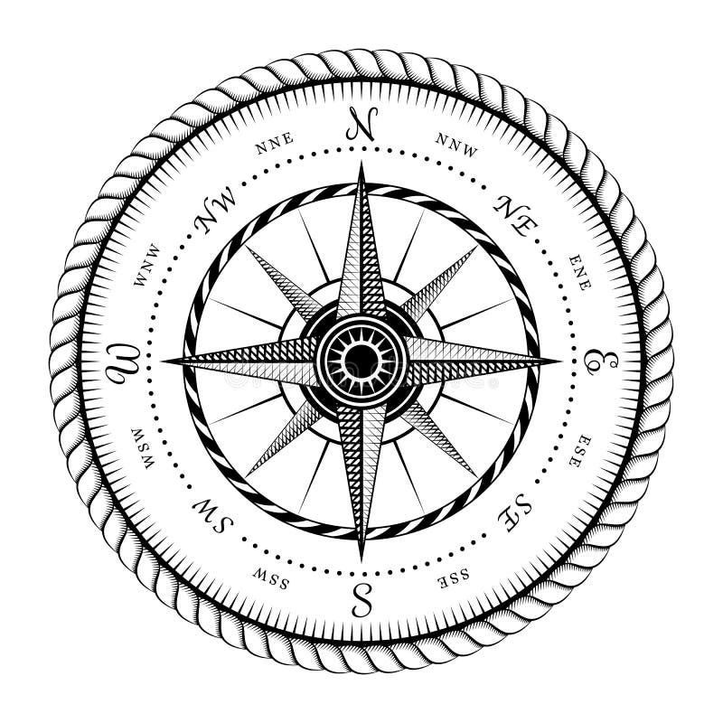 Altes Zeichen des Winds Rose Engraving Stylized lizenzfreie abbildung Altes Zeichen des Winds Rose Engraving Stylized lizenzfreie abbildung