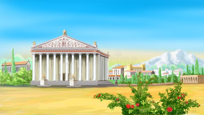 Altgriechischer Tempel lizenzfreie abbildung