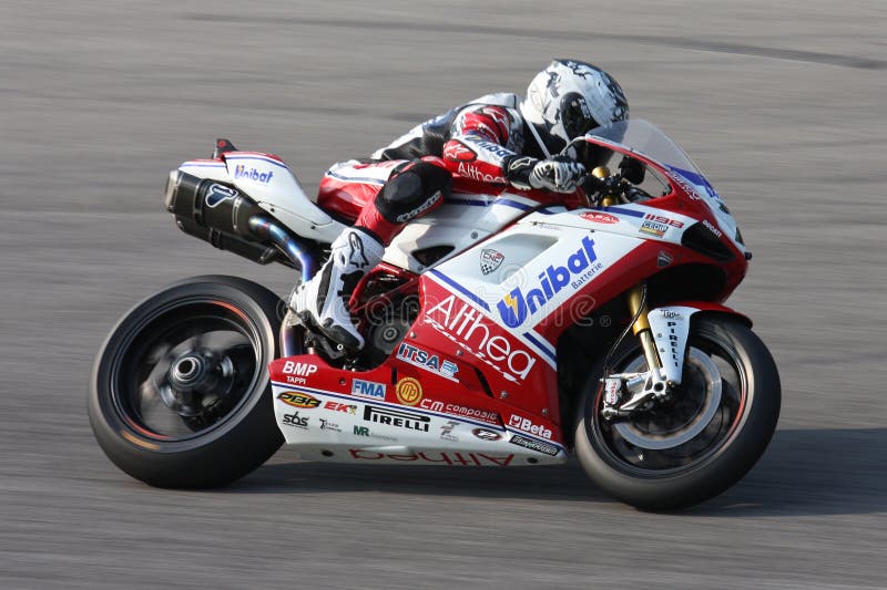 Althea Superbike SBK de Carlos Checa Ducati fotografía de archivo Althea Superbike SBK de Carlos Checa Ducati fotografía de archivo