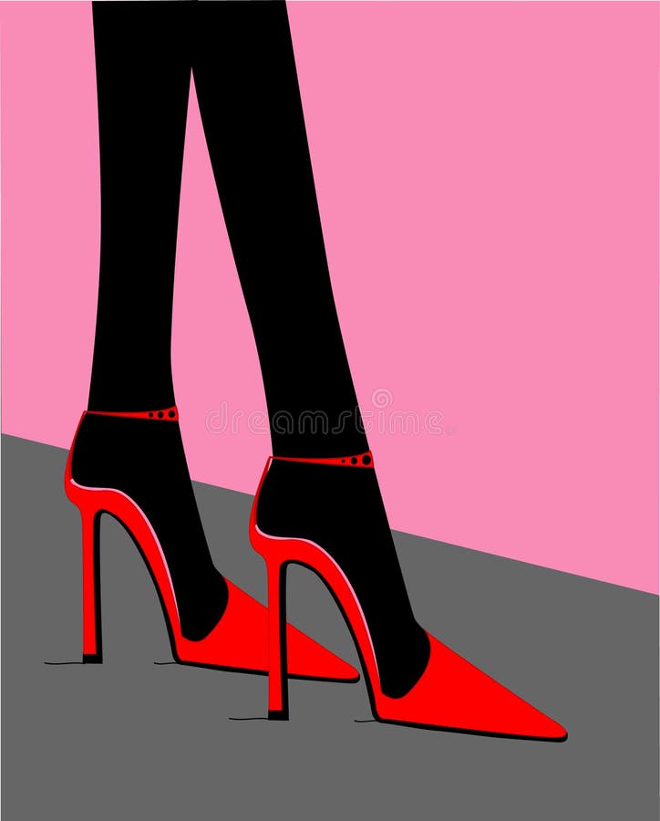 Alti talloni rossi illustrazione di stock
