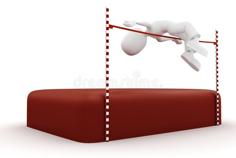 alto salto dell'uomo 3d isolato su bianco illustrazione di stock alto salto dell'uomo 3d isolato su bianco illustrazione di stock
