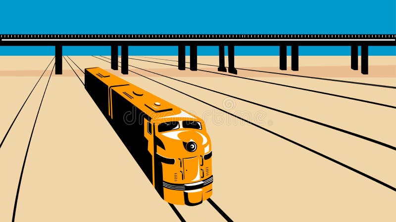 Alto ángulo del tren diesel retro libre illustration