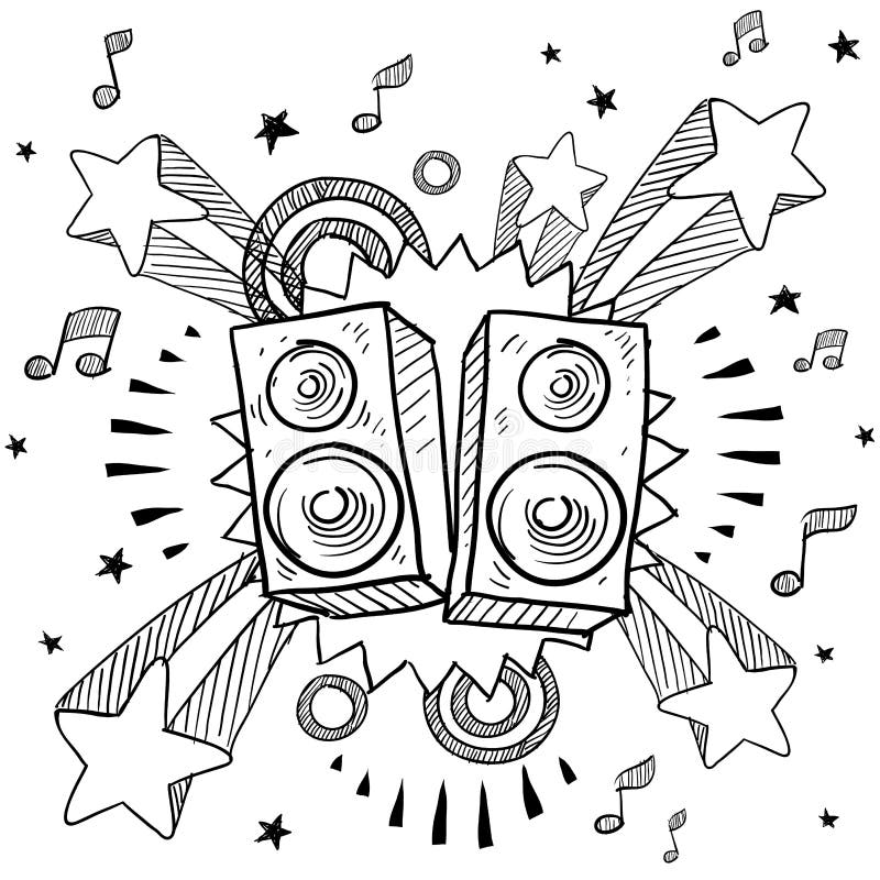Altoparlanti stereo su retro priorità bassa royalty illustrazione gratis