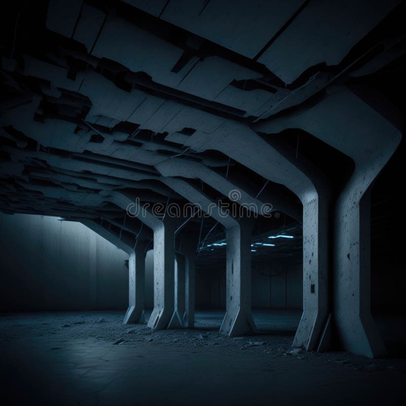 Altparkbeton aus industriellem Innenbeton mit Rissen dunkel generativ ai vektor abbildung