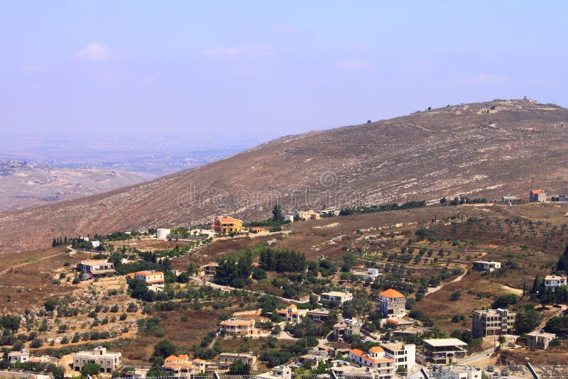 Alture del Golan, Galilee, Israele - vista nel Libano immagini stock libere da diritti Alture del Golan, Galilee, Israele - vista nel Libano immagini stock libere da diritti