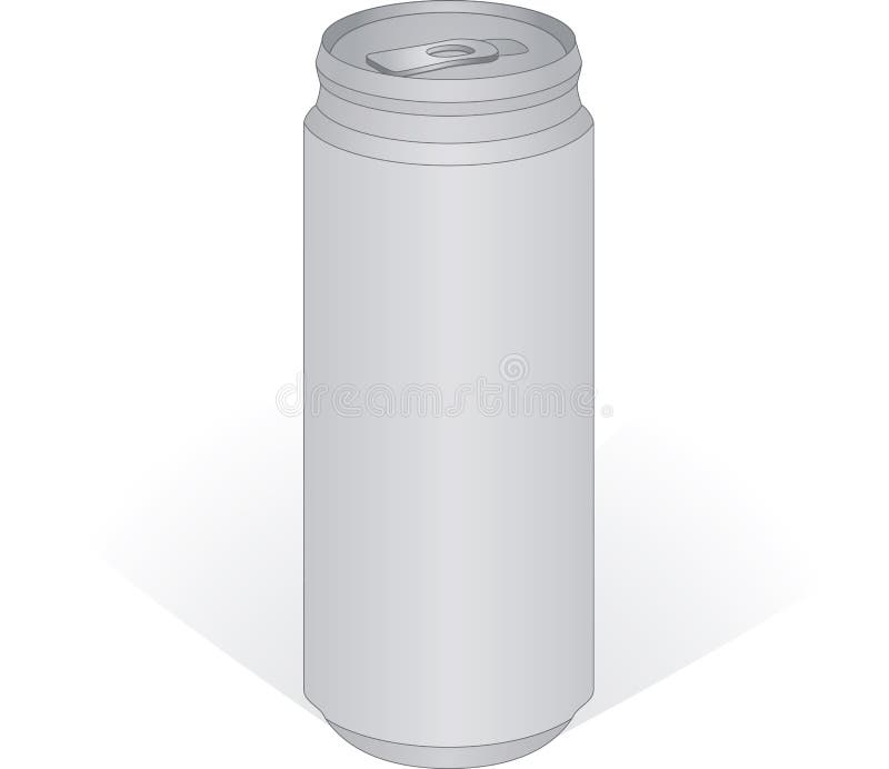 Tall beer can with shadows. Coke can vectors