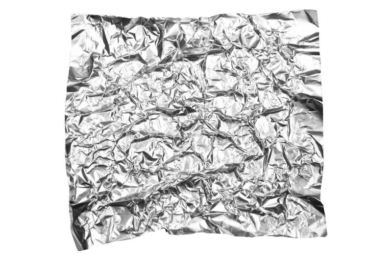 Aluminium Foil Crumpled Isolated on White Background. Silver Aluminium