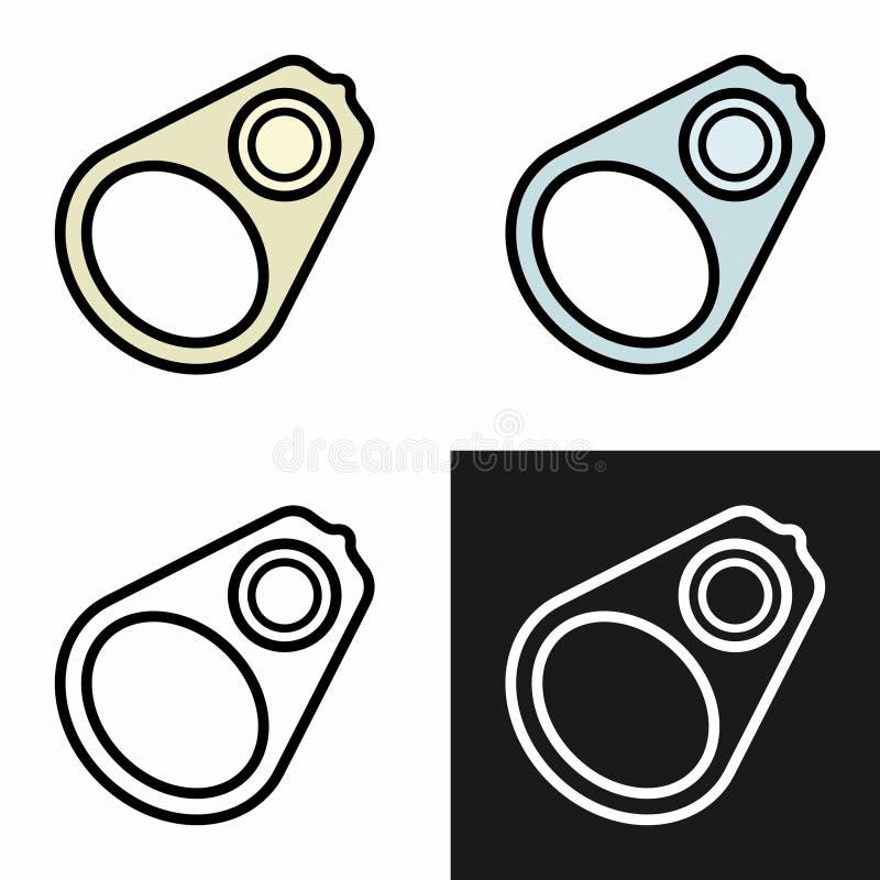 Aluminium food can pull ring tab opener stock illustration