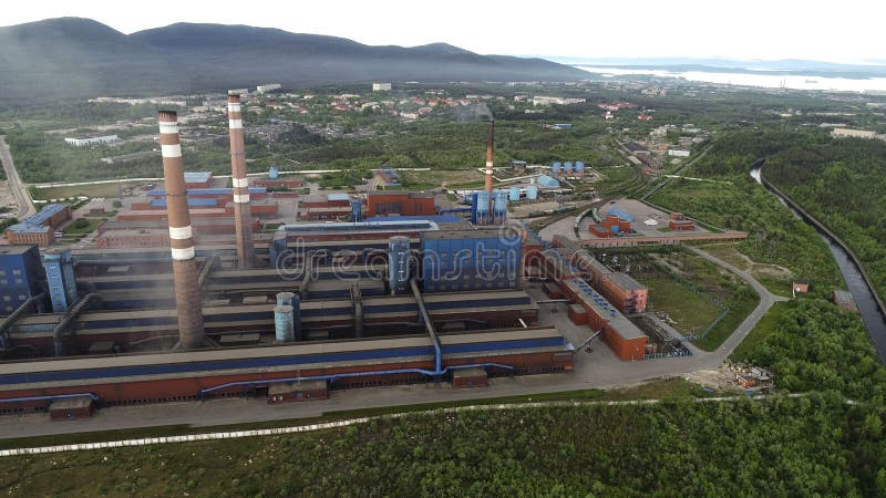 Aluminium Metallurgische Installatie stock foto's