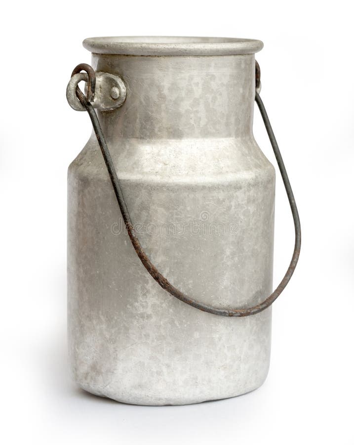 Aluminium Milk Can on White Stock Photo Image of container, aluminum