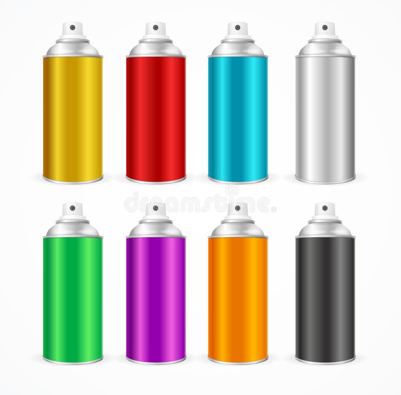 Aluminium Spray Can Template Blank. Vector