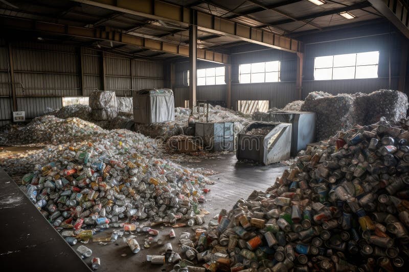 Aluminum Can Recycling Facility, Where Cans are Sorted and Processed