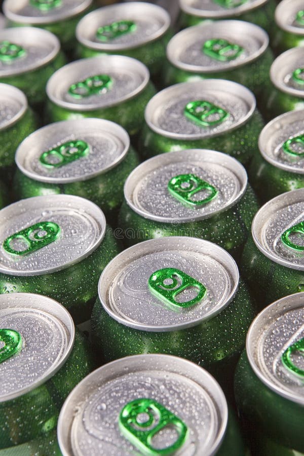 Aluminum Cans in Drops of Water Stock Photo Image of lots, summer