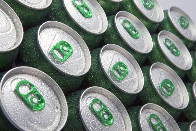 Aluminum Cans in Drops of Water Stock Image Image of summer, menu