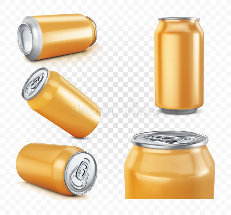 Aluminum Cans. a Set of Different Types for a Mockup Stock Vector ...