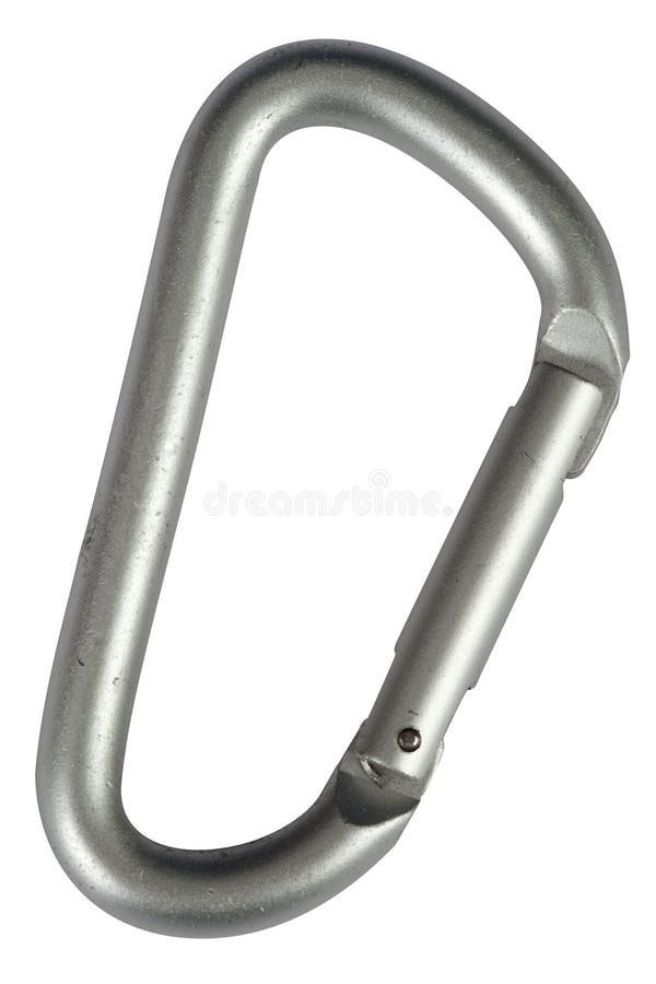 Aluminum carabiner stock photography