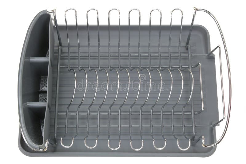 Aluminum Dish Rack Shelf with a Gray Tray Stock Image Image of