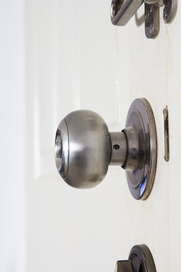 Aluminum door knob stock image. Image of handle, macro 55560135