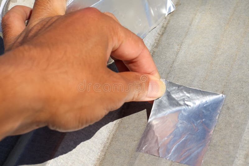 Aluminum Foil Tape To Prevent Leakage Stock Image Image of adhesive