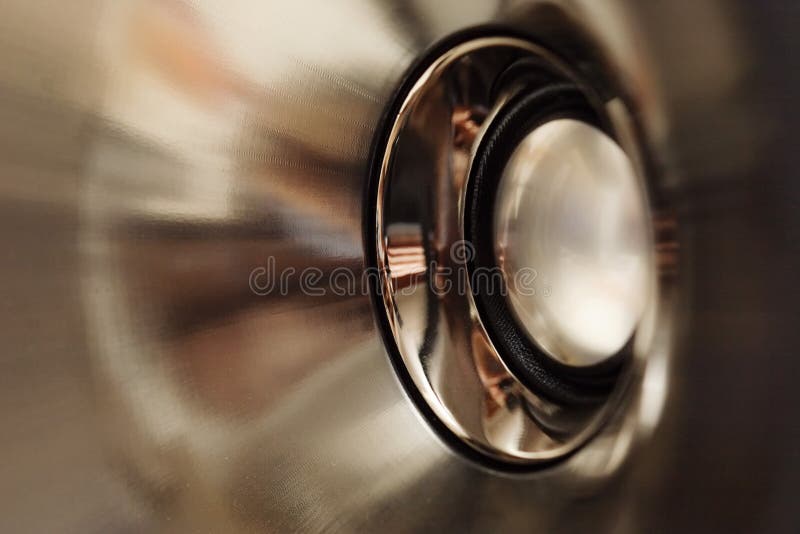 Aluminum loudspeaker. stock image