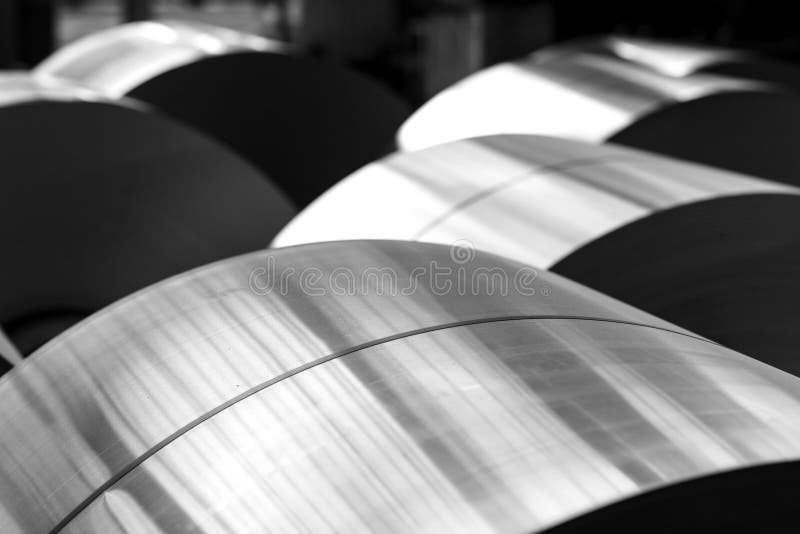 Aluminum Raw Material in Coils Stock Image Image of grey, beams