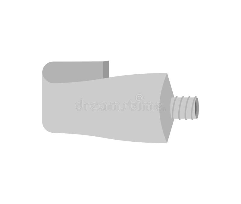 Alumínio do tubo isolado Ilustração de empacotamento vazia do vetor ilustração stock Alumínio do tubo isolado Ilustração de empacotamento vazia do vetor ilustração stock