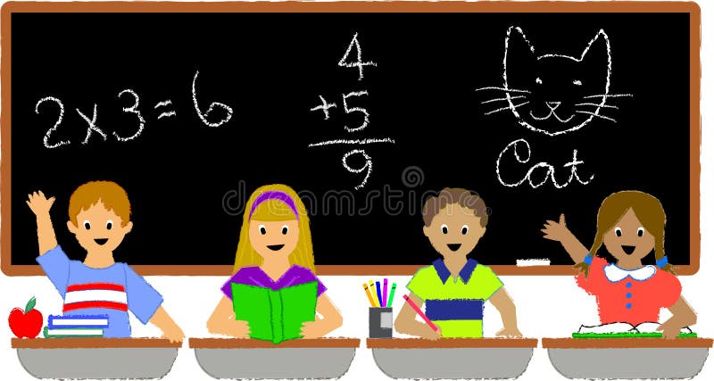 Alunos Classroom/ai ilustração stock Alunos Classroom/ai ilustração stock