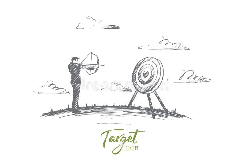 Alveje o conceito Vetor isolado tirado mão ilustração do vetor Alveje o conceito Vetor isolado tirado mão ilustração do vetor