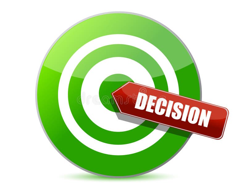 Apontar para um bom conceito de decisão ilustração do vetor