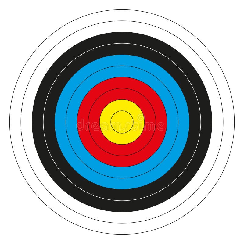 Alvo colorido em forma de mira ilustração royalty free