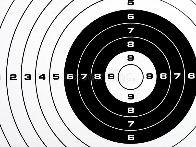 Alvo De Tiro Impresso Preto E Branco Foto de Stock - Imagem de objetivo