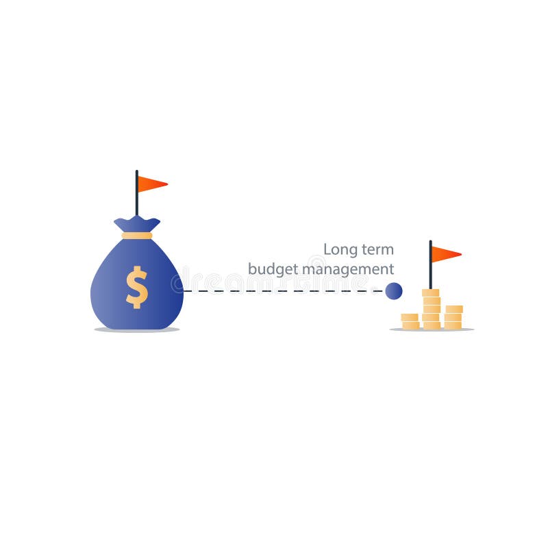 Alvo financeiro do futuro distante, ícone do plano do orçamento, lucro do dinheiro do rendimento ilustração do vetor Alvo financeiro do futuro distante, ícone do plano do orçamento, lucro do dinheiro do rendimento ilustração do vetor