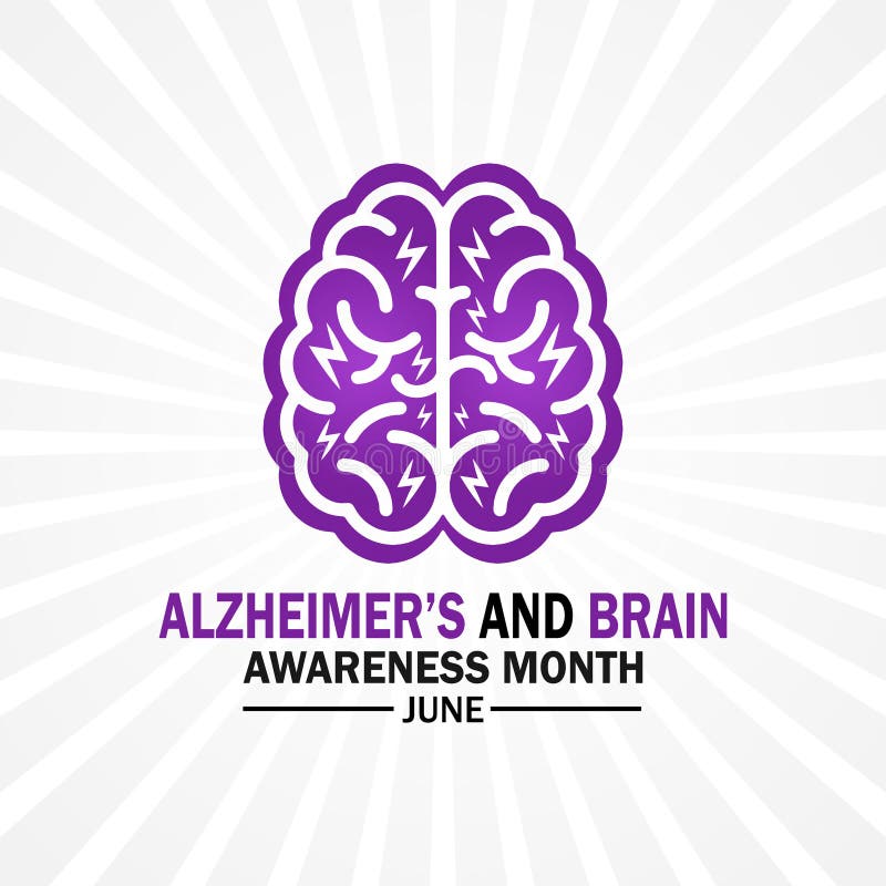 Alzheimer\'s And Brain awareness Month June vector illustration