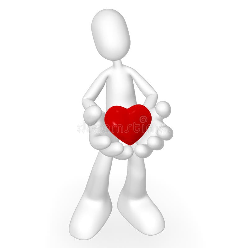 Amabilidad de personaje 3D stock de ilustración