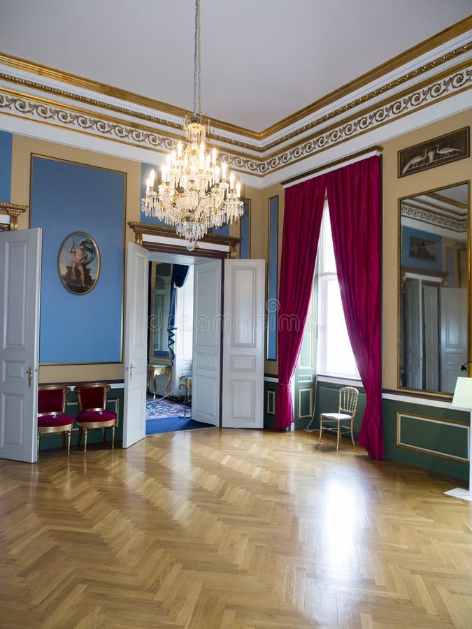 阿马琳堡宫内部，哥本哈根 图库摄影