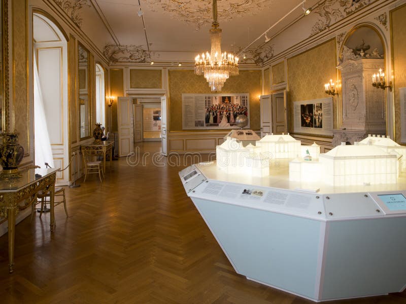 阿马琳堡宫内部，哥本哈根 图库摄影