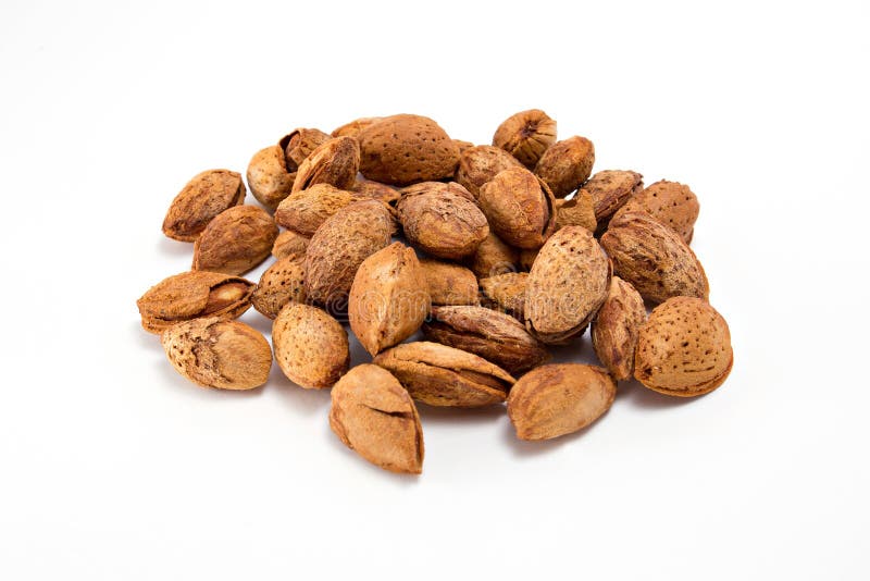 Amandel geïsoleerd op wit stock afbeelding