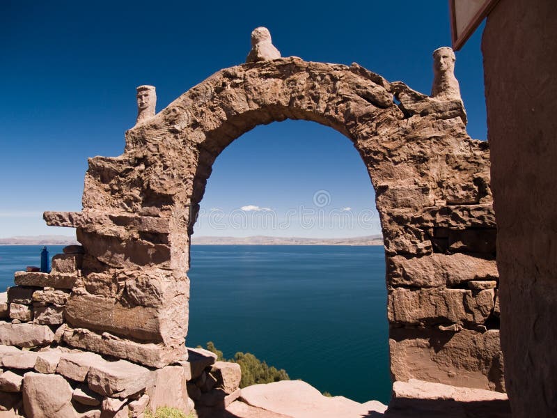 Amantani Island on Lake Titicaca stock photos Amantani Island on Lake Titicaca stock photos