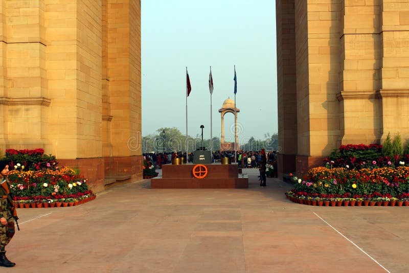 Amar Jawan Jyoti, πύλη της Ινδίας στοκ φωτογραφία με δικαίωμα ελεύθερης χρήσης