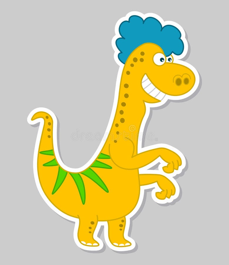 Verde mascote e amarelo do dinossauro, gigante