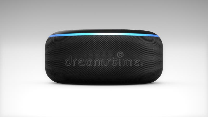AmasonAlexa Echo Dot 3rd utveckling stock illustrationer AmasonAlexa Echo Dot 3rd utveckling stock illustrationer