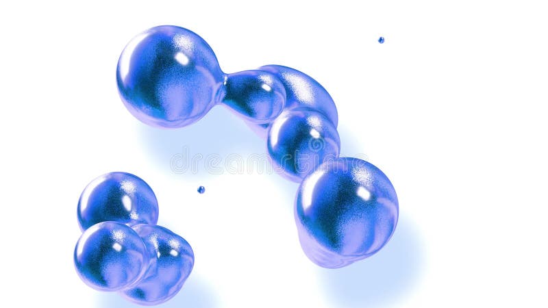 Amasser un fond abstrait de billes de métal comme si des gouttes de verre ou des sphères remplies de brillants bleus fusionnent et illustration de vecteur