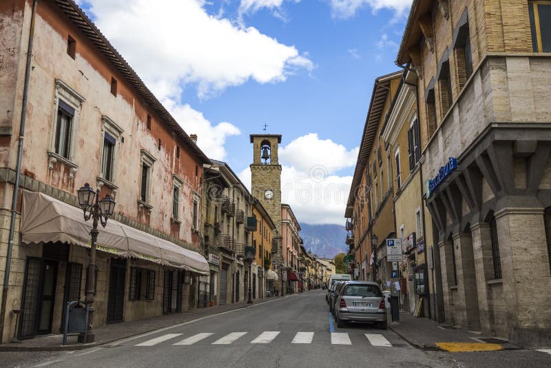 Amatrice, une belle ville dans la province de Rieti, en Italie images libres de droits Amatrice, une belle ville dans la province de Rieti, en Italie images libres de droits