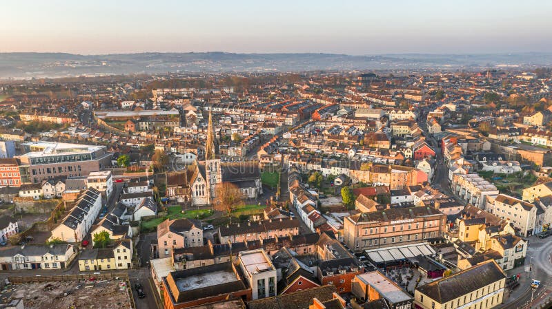 Amazing Aerial View Drone Cork City Center Ireland Irish Landmark ...