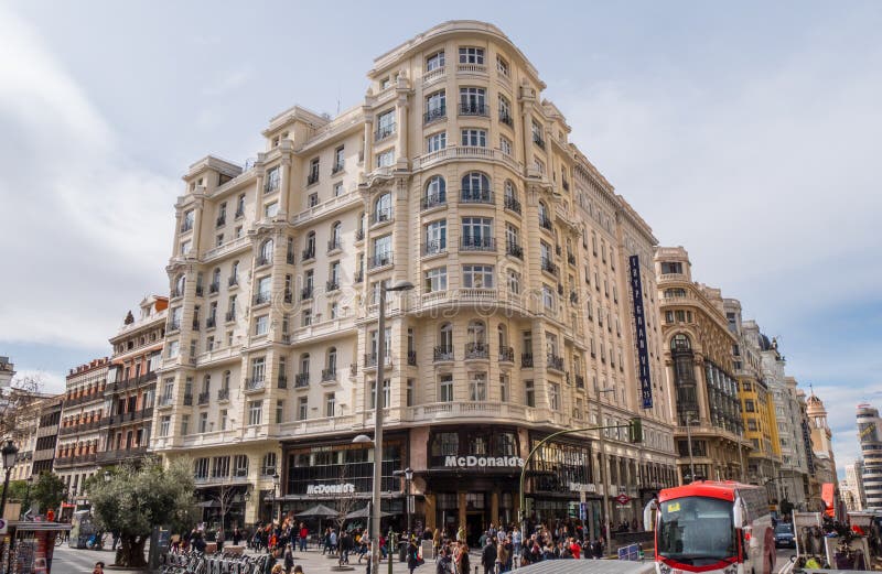 Amazing buildings at Gran Via street in Madrid royalty free stock photos Amazing buildings at Gran Via street in Madrid royalty free stock photos