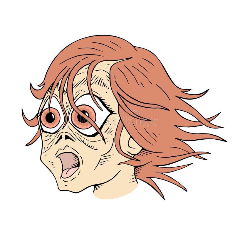 Amazing cartoon expression looking stock illustration