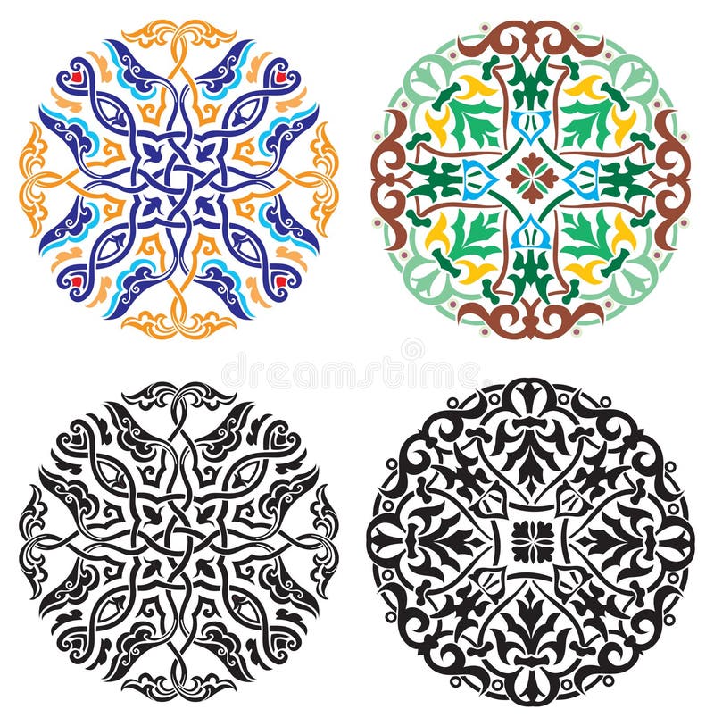 2 Amazing Circle Arabic Ornament In Vector Stock Vector Illustration