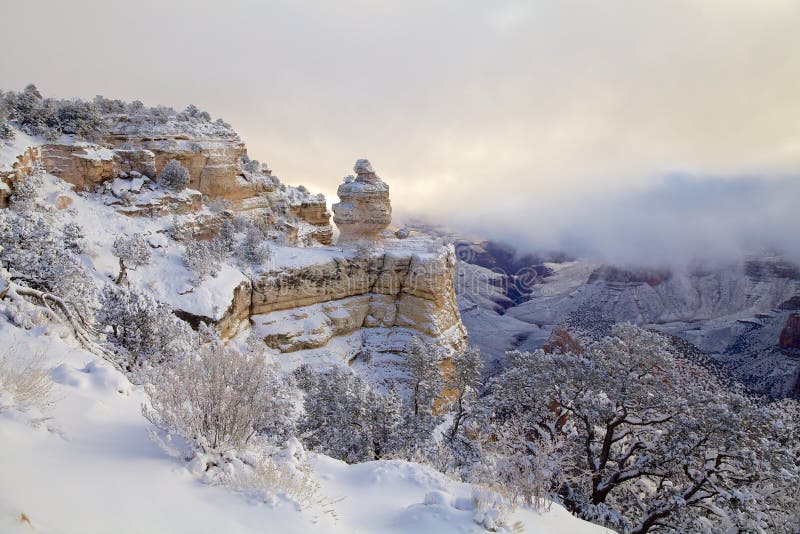 Snow Covered Landscape at Grand Canyon