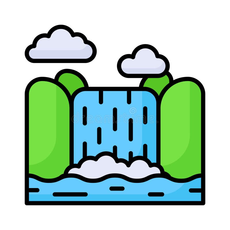 An Amazing Icon of Niagara Falls in Modern Style, Easy To Use Vector ...
